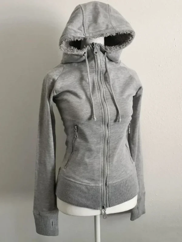 American Style Vintage Wool Zipper Design Sweater Casual Slim Fit Hoodie - Image 2