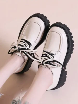 Women Shoes Autumn Round Toe Black Flats Loafers With Fur Casual Female Sneakers