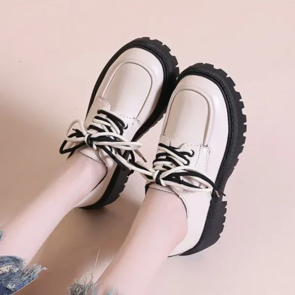 Women Shoes Autumn Round Toe Black Flats Loafers With Fur Casual Female Sneakers