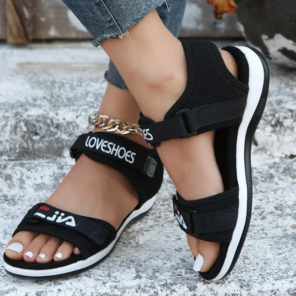 Flats Women Sport Sandals Summer Casual Shoes 2025 New Fashion Slippers Mesh Walking