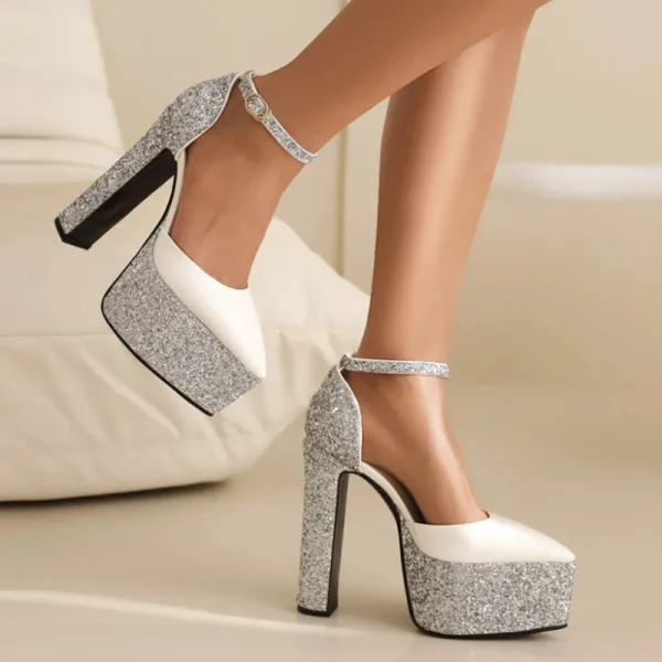 Women's High Heels Waterproof Platform Elegant Fashion Wedding Shoes Nightclub Party Banquet Shoes - Image 4