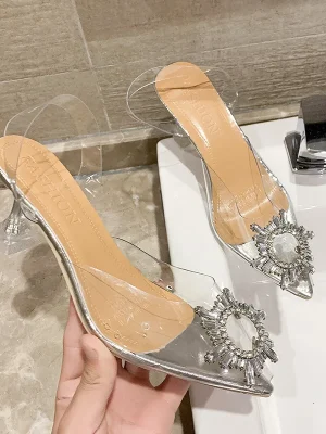 Sexy Wedding Transparent Banquet Comfortable Stylish Crystal High Heels