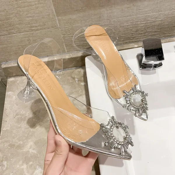 Sexy Wedding Transparent Banquet Comfortable Stylish Crystal High Heels