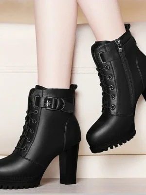 High Quality Knee High Boots Women Soft Leather Knee Winter Boots