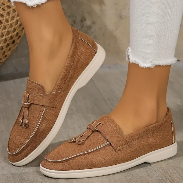 Women Loafers Slip on Ladies Flats Brand Spring Autumn Casual Flat Shoes Leather - Image 9