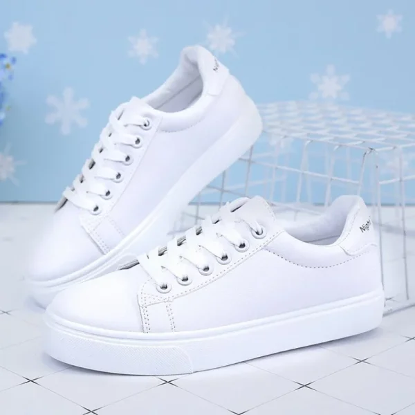 Women Sneakers 2025 Fashion Breathable  Shoes Pu Leather Platform Shoes