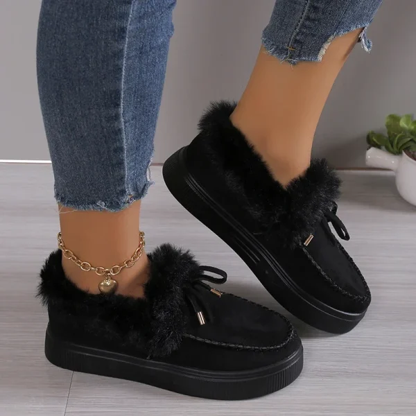 Women Winter Boots Warm Plush Velvet Ankle Snow Boots Lace Up Soft Winter Sneakers - Image 3