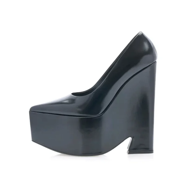 Women's new thick sole wedge heel women's shoes fashion platform ultra-high heel - Image 4