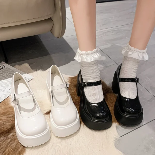 Women Mary Jane Shoes Vintage Girls Uniform High Heel Platform Lolita Shoes