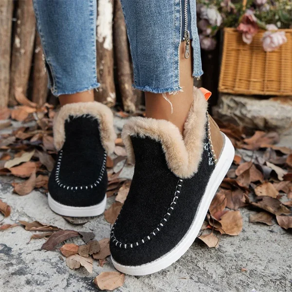 Winter Flats Women Snow Ankle Boots Short Plush Cotton Shoes Winter Designer Warm Casual Shoes - Image 2