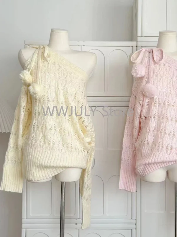 Winter Woman Korean Fashion Cute Core Sweet 2000s Sweater Elegant - Image 5