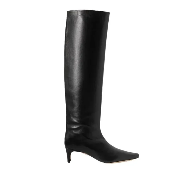 Square Toe, Low Heel, Thick Heel, Knee High Women's Boots, Fashionable High Boots - Image 5