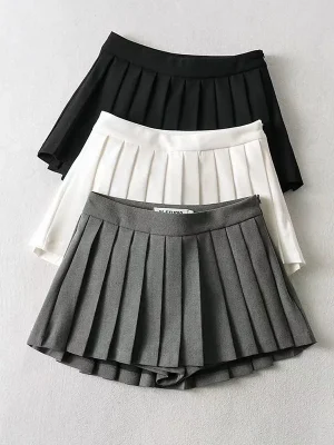 Sexy Women Pleated Skirts High Waist Summer Vintage Mini Skirts Korean Tennis