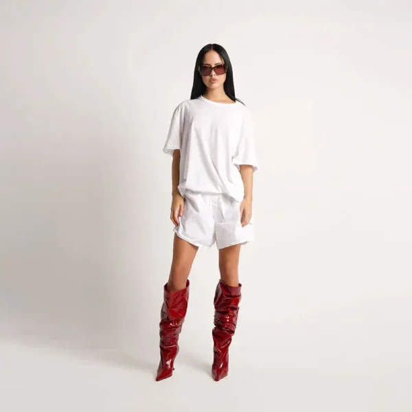 Pointed Big Cap Knee Length Boots Fashion Show Slender High Heel Sleeve Medium Cap Women's Boots - Image 21