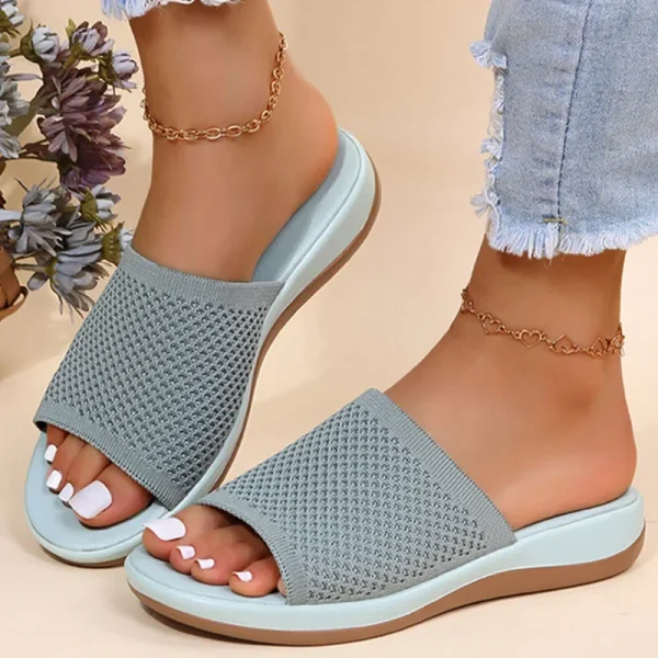 Women Sandals Soft Flat Sandals Zapatos Mujer Summer Sandals Women Stretch Fabric Summer - Image 3