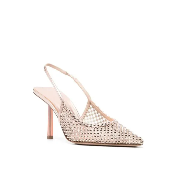 Women's Summer New Water Diamond Mesh Transparent Thin High Heel Sandals - Image 3