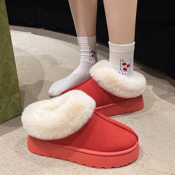 Faux Fur Winter Boots for Women 2024 Non Slip Plush Snow Boots Woman Thick Bottom Warm - Image 4