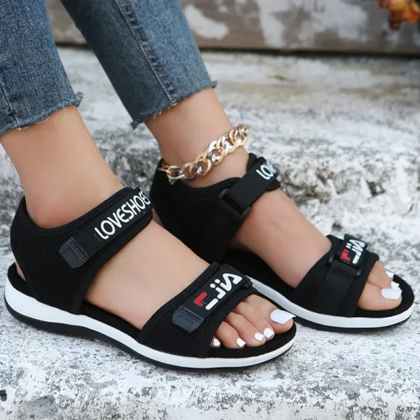 Flats Women Sport Sandals Summer Casual Shoes 2025 New Fashion Slippers Mesh Walking - Image 4