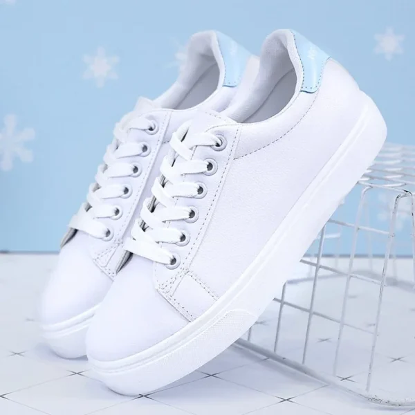 Women Sneakers 2025 Fashion Breathable  Shoes Pu Leather Platform Shoes - Image 2