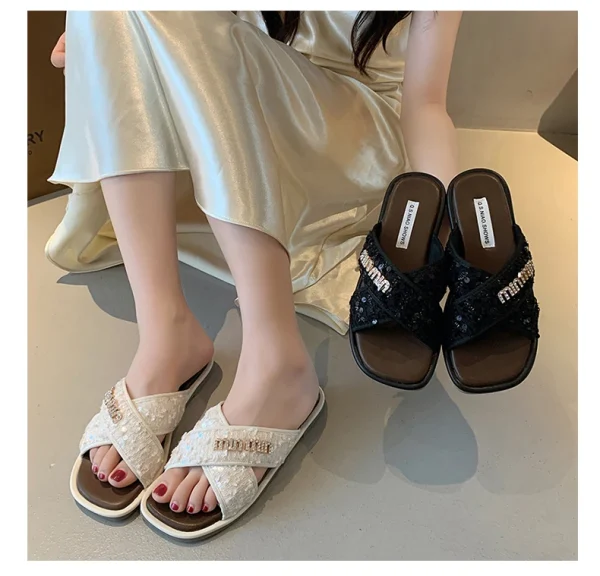 Women Shoes Summer New Vintage Woven Roman Sandals Fashion Open-Toe Sandals