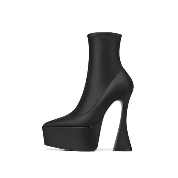 Winter New Thick High-heeled Platform Thick Soled Short Boots Fashion - Image 2