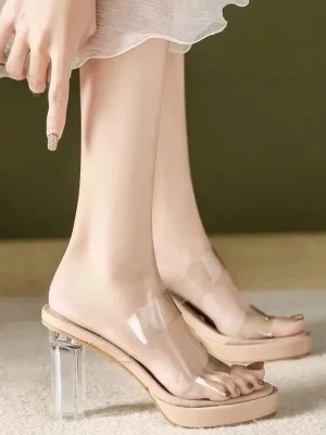 Summer High Heels Women Shoes Fashion Transparent Heels Sexy Hollow