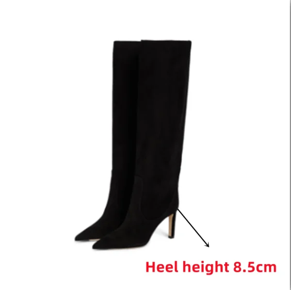 Women's New Suede Knee Boots Pointed Toe Stiletto Boots Women's Boots - Image 8