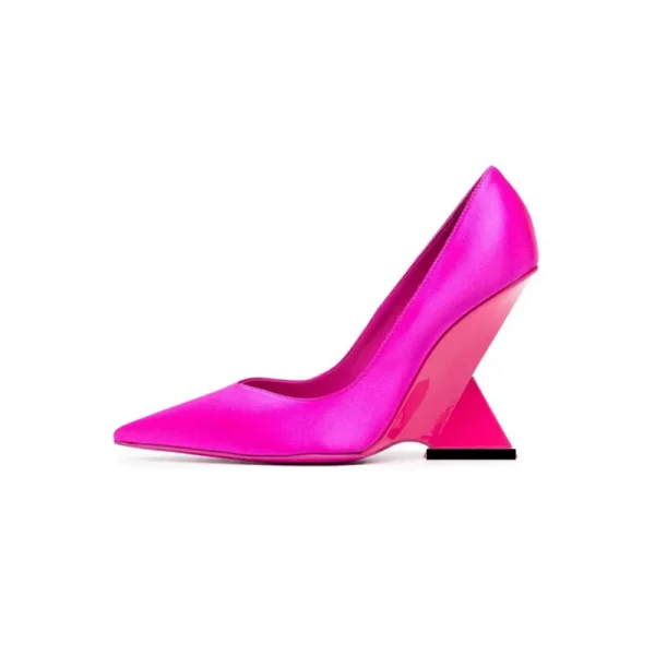 High Heels Thick Sole Thick Heel Lacquer Leather Shallow Mouth Pointed Fashion Sexy Women's Oversized Shoes - Image 11