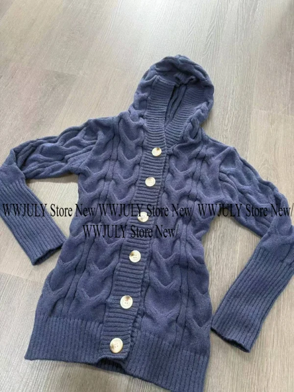 Korean Style Hooded Knitted Cardigan Design Aesthetics Casual Slim Fit - Image 5