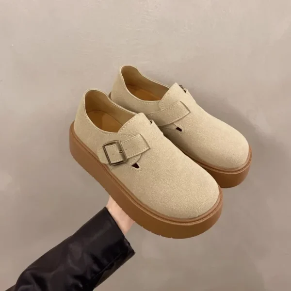 Women's Flats Shoes Platform Designer Casual Shoes Autumn Buckle New Loafers - Image 3