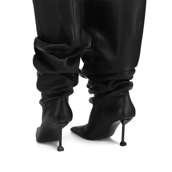 Pointed Big Cap Knee Length Boots Fashion Show Slender High Heel Sleeve Medium Cap Women's Boots - Image 27