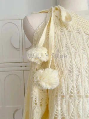 Winter Woman Korean Fashion Cute Core Sweet 2000s Sweater Elegant