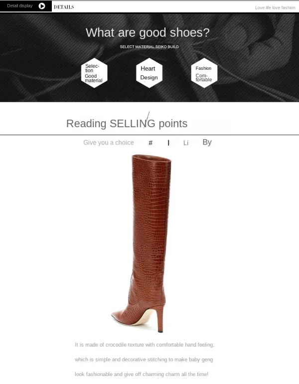 High Boots Fashion Pointed Boots Stiletto Sexy Catwalk Fashion Week Women's Shoes - Image 10