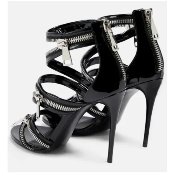 Fashion Sandals European and American Stiletto Zipper Fashion Sexy Nightclub Party - Image 2