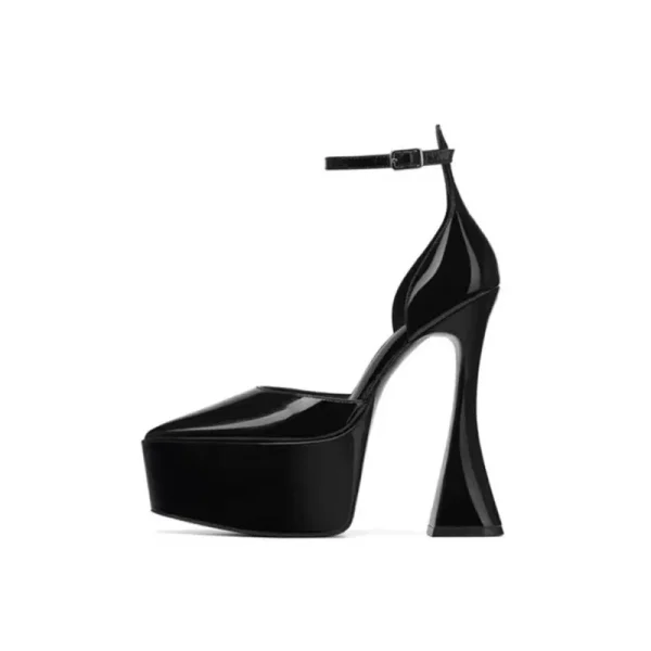 Women's Shoes Super High Heel Party Fashion Thick Soled Black Banquet Women's Single Shoes - Image 2