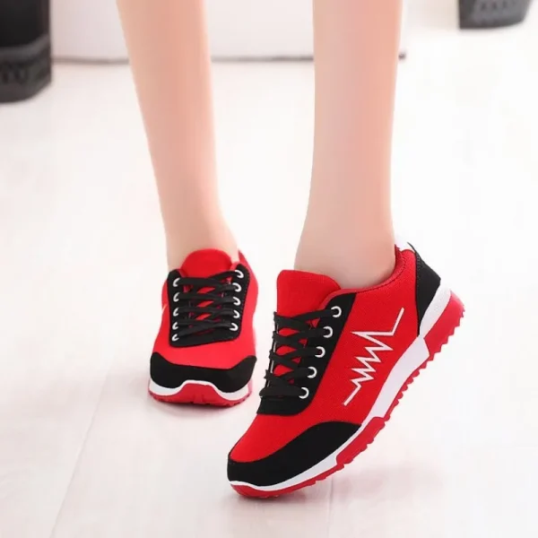 Shoes Woman Mesh Women Shoes Luxury Designers Lace-Up Red Black Women Sneakers