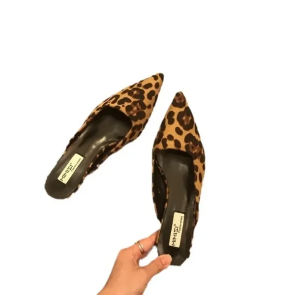 Pointed Toe Mules Fashion Leopard Print Women Slippers Casual Women's Shoes Women - Image 5