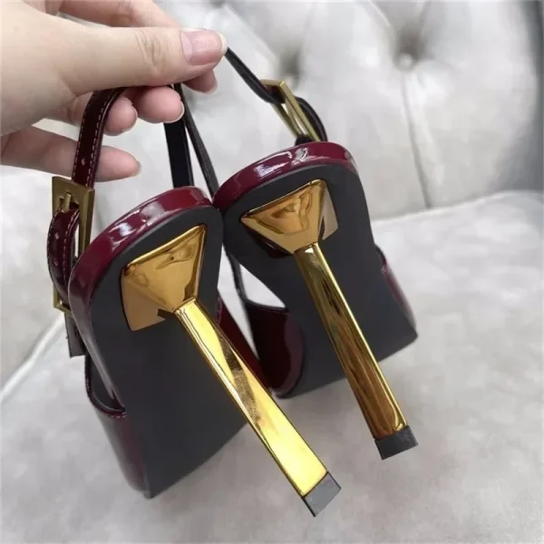 High Heel Sandals Fashion Baotou Sexy One Button Wedding Party Banquet Large Women's Sandals - Image 6