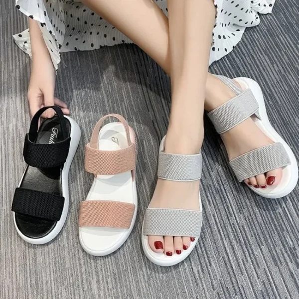 Women's Summer Knitted Fabric Wedge Sandals, Light Walking Sandals,