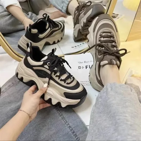 Sneakers Women Casual White Shoes Fashion Height Increasing Thick Bottom