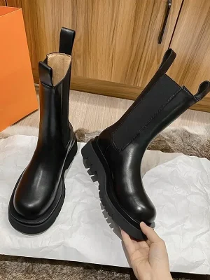 Classics Chelsea Boots Women Black Ankle Boots Autumn Winter Shoes 2025