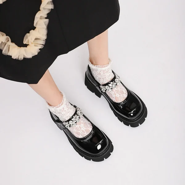 Platform Lolita Leather Shoes Women Japanese Uniform High Heel Mary Jane Shoes - Image 4