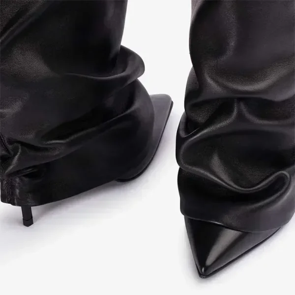 Fashion Slender Heels Knee Length Women's Boots Pointed Sleeve Skirt Boots Autumn