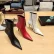Women's Stiletto Heels Knee Length Boots, Large Leather Women's Boots with Fashionable Side Zippers