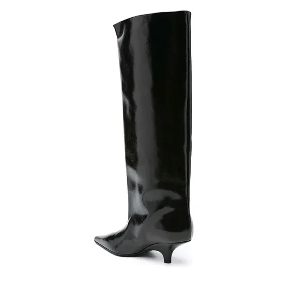 Heel Pointed Knee Length Boots Fashion Black Brown Medium Tube Large Women's Knight Boots - Image 6