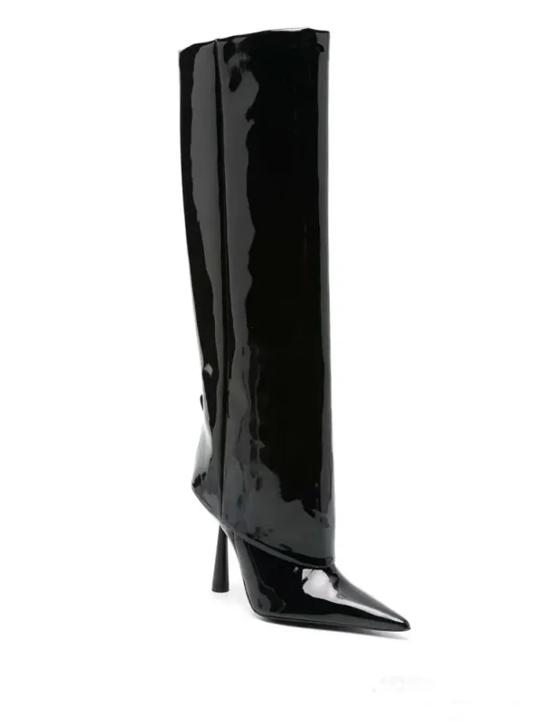 Winter New Belt Buckle Women's Knee High Boots European and American Pointed Slim High Heels - Image 6