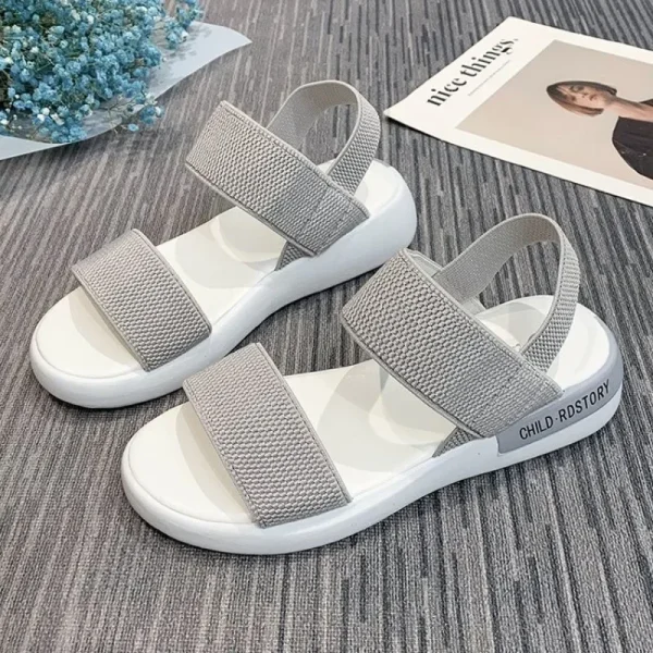 Women's Summer Knitted Fabric Wedge Sandals, Light Walking Sandals, - Image 5