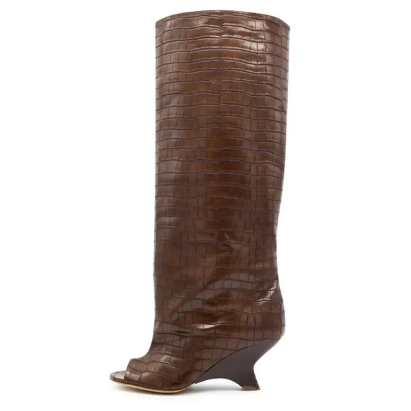 High Heels Knee Length Boots Fashionable and Versatile Fashion Show Large Size Boots - Image 11