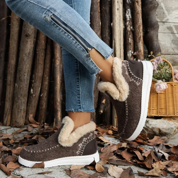 Winter Flats Women Snow Ankle Boots Short Plush Cotton Shoes Winter Designer Warm Casual Shoes - Image 9