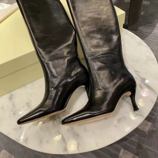 Pointed High-heeled Knee High Boots, Fashionable and Sexy Women's Knight Mid Length Boots - Image 15